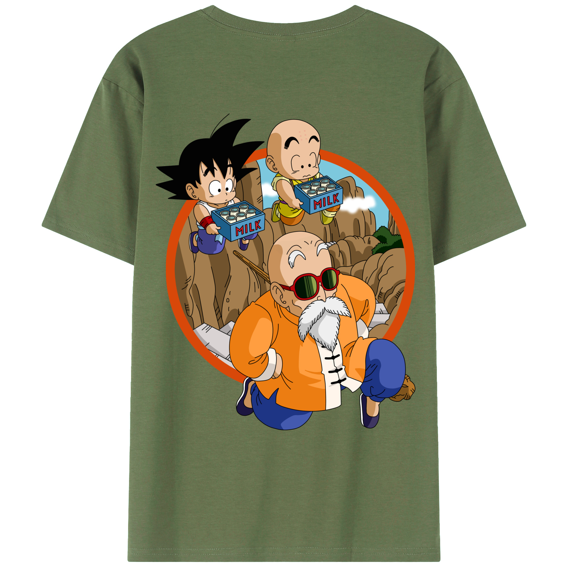 （画像用） ドラゴンボール 亀仙人（かめせんにん） DRAGON BALL Master Roshi Kame Sennin 綿100％ メンズ半袖Tシャツ（バックプリント） 通気性